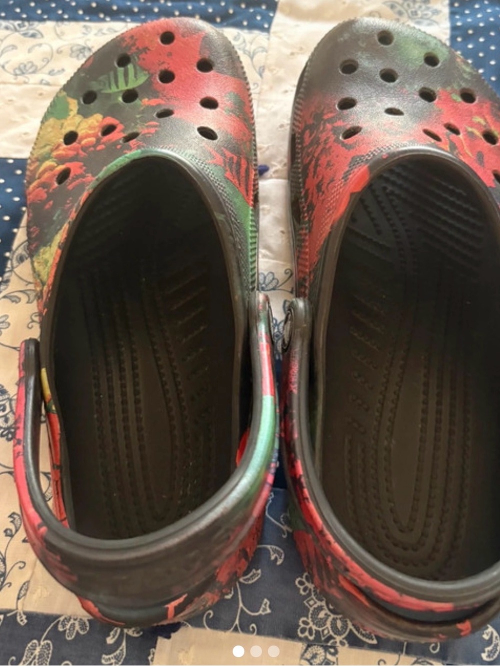 CROCS Kids Floral Clog in Black, Red and Green